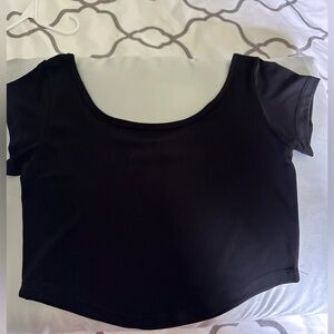 Woman basic crop top , black , unused !!
